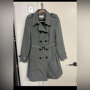 Women's Calvin Klein Rain Trench Coat gray L removable liner